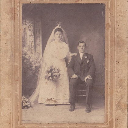 1. svatobná fotografia, - Ján Patoraj a Mária Patorajová,1906