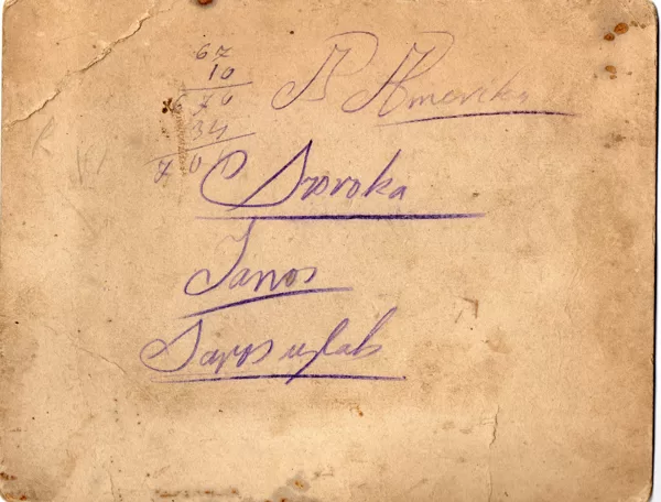 2. Szoroka Janos - zadná strana fotografie