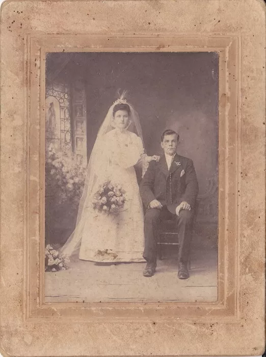 1. svatobná fotografia, - Ján Patoraj a Mária Patorajová,1906